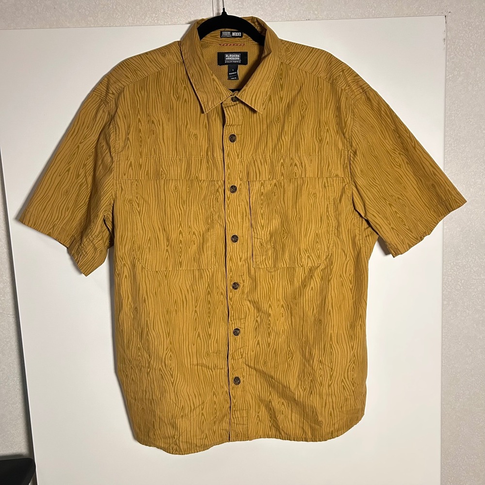 Alaskan HardGear Duluth Large Untucked Realaxed Fit shortsleeve Shirt Wood Grain